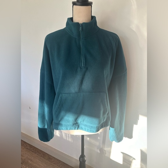 Fabletics Rayne Polar Fleece green teddy sweater half zip XL - Picture 5 of 9